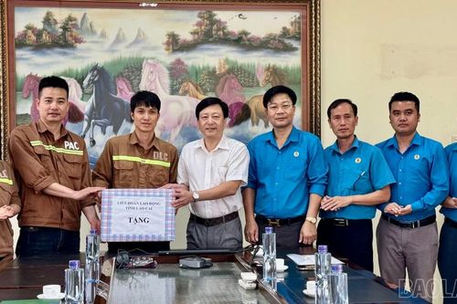 Liên đoàn Lao động tỉnh thăm, tặng quà người lao động nhân Tháng Công nhân