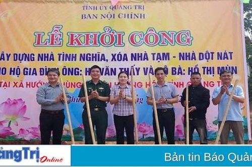 Ban Nội chính Tỉnh ủy khởi công xây dựng nhà tình nghĩa cho hai hộ dân ở Hướng Phùng