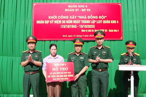 Đoàn Kinh tế - Quốc phòng 92 khởi công xây dựng Nhà đồng đội