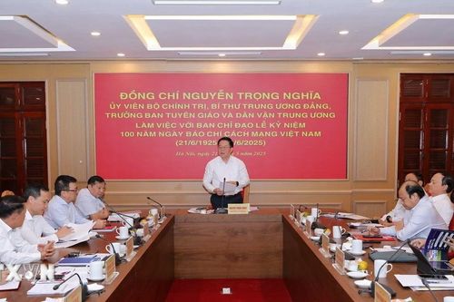 Trưởng Ban Tuyên giáo và Dân vận Trung ương làm việc với BCĐ kỷ niệm 100 năm Báo chí Cách mạng