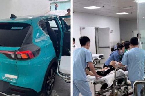 CSGT Hà Nội 'mở lối' cho taxi vượt tắc đường cứu người phụ nữ bị tai nạn