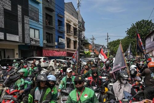 Tài xế công nghệ Indonesia biểu tình, đòi giảm 'hoa hồng' xuống 10%