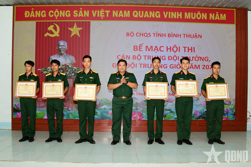 Bộ CHQS tỉnh Bình Thuận tổ chức Hội thi trung đội trưởng, đại đội trưởng giỏi