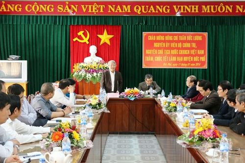 Nguyên Chủ tịch nước Trần Đức Lương sâu nặng nghĩa tình với quê hương
