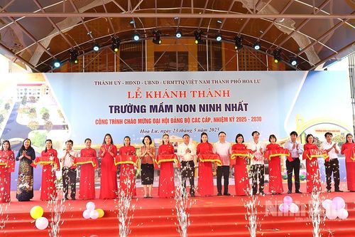 Khánh thành Trường Mầm non Ninh Nhất - Công trình chào mừng Đại hội Đảng bộ các cấp nhiệm kỳ 2025-2030
