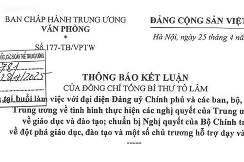Kết luận của Tổng Bí thư Tô Lâm về đột phá giáo dục, đào tạo, hỗ trợ dạy và học
