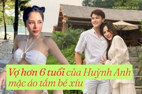 Vợ hơn 6 tuổi của Huỳnh Anh mặc áo tắm bé xíu khoe vẻ ngoài căng tràn