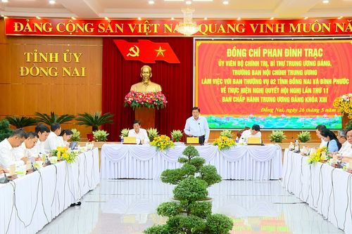 [Video] Đoàn công tác Trung ương làm việc với Đồng Nai và Bình Phước: Việc sáp nhập tỉnh phải hoàn thành trước ngày 15-8