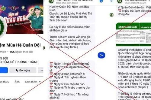 Đăng ký Trại Hè quân đội miễn phí trên MXH, nhiều người bị chiếm đoạt số tiền lớn