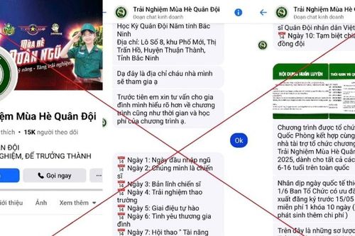 Cảnh giác lừa đảo đăng ký Trại hè Quân đội trên mạng xã hội