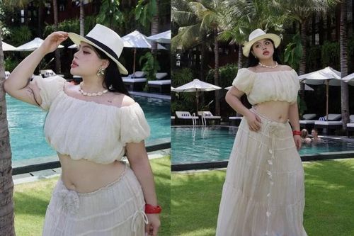 Hot girl ngoại cỡ 'đốt cháy' mùa hè với outfit khoe eo
