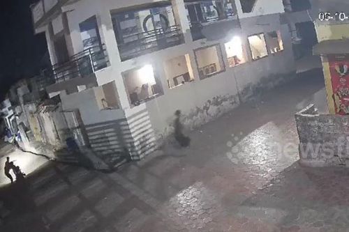 CLIP: Chạm trán sư tử trên đường, 2 người đàn ông vứt xe bỏ chạy