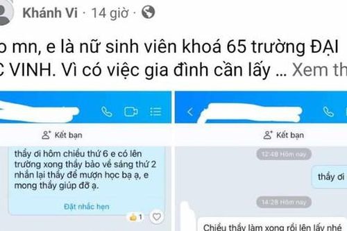Xác minh thông tin nữ sinh tố cán bộ trường Đại học Vinh 'sàm sỡ'