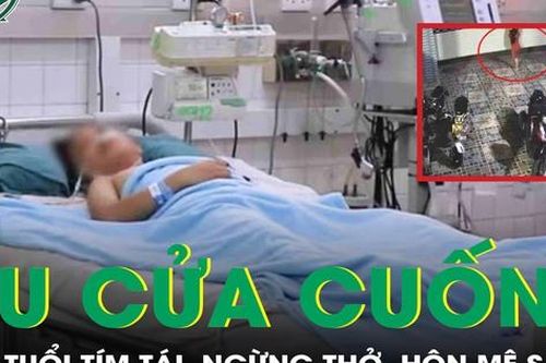 Bệnh nhi 8 tuổi bị kẹt vào cửa cuốn, tím tái, ngừng tim, nguy kịch tính mạng