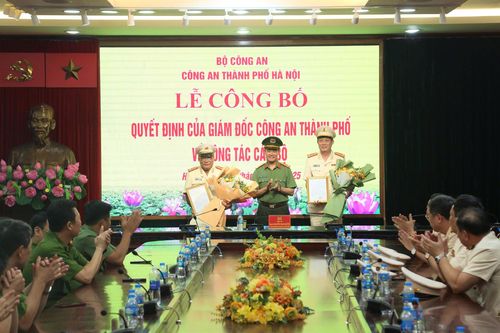 Công an Hà Nội trao Quyết định nghỉ công tác hưởng chế độ hưu trí đối với 7 lãnh đạo cấp phòng