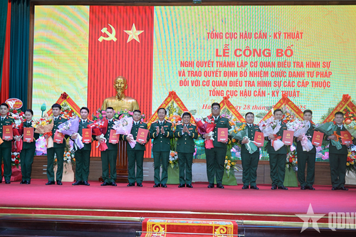 Công bố nghị quyết thành lập cơ quan điều tra hình sự các cấp thuộc Tổng cục Hậu cần-Kỹ thuật