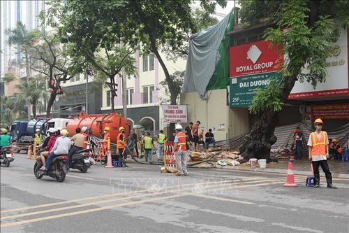 Hiện tượng bùn trào trong thi công đường sắt đô thị đoạn Nhổn - ga Hà Nội đã được kiểm soát