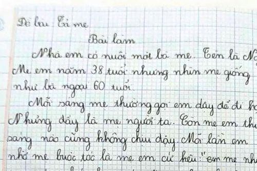 Cô bé lớp 2 viết bài văn tả mẹ cực chân thật, còn kèm theo ảnh minh họa cho sinh động
