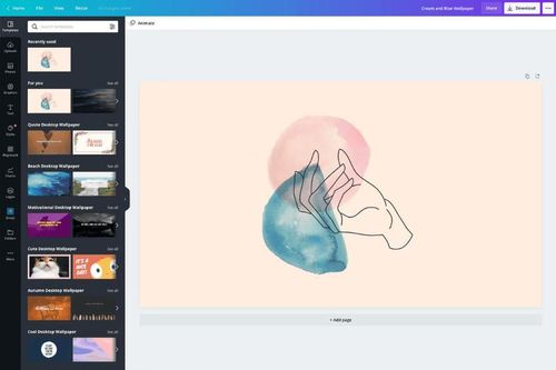 Hướng dẫn tạo hình nền cute bằng Canva Đơn giản