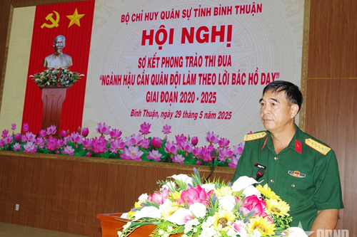 Bộ CHQS tỉnh Bình Thuận sơ kết Phong trào thi đua 'Ngành hậu cần Quân đội làm theo lời Bác Hồ dạy'