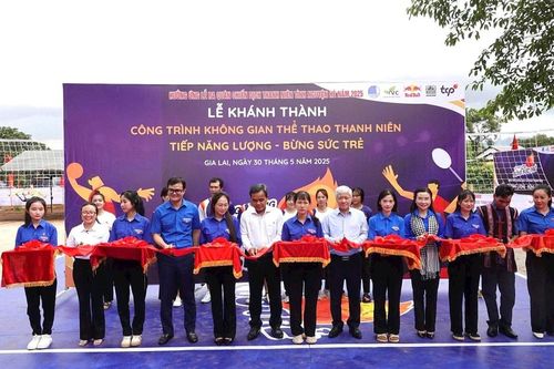 Chủ tịch Đỗ Văn Chiến cắt băng khánh thành 'Nhà nhân ái' và khu vui chơi thể thao tại Gia Lai