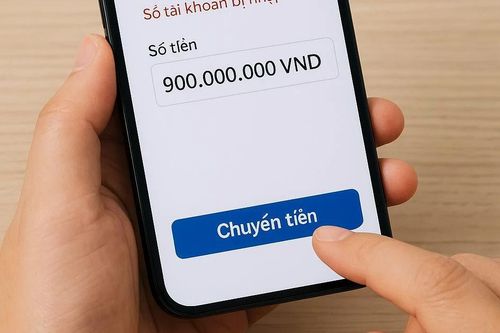 Chuyển nhầm 900 triệu đồng vì bấm sai số tài khoản