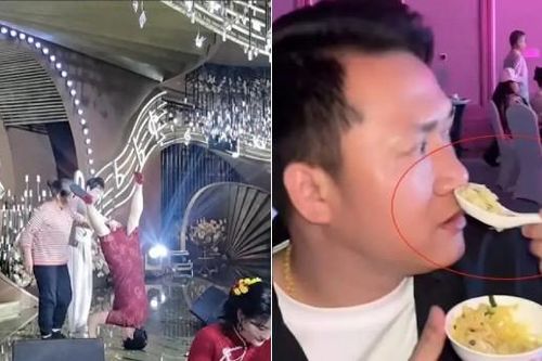 Mẹ chú rể trổ tài 'trồng chuối' trên sân khấu cưới, quan khách ngượng đỏ mặt