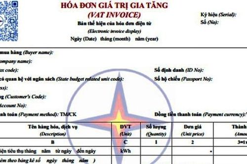 Mẫu hóa đơn tiền điện mới của EVN