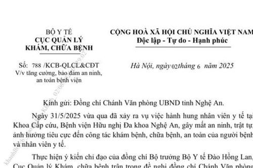 Cục Quản lý Khám, chữa bệnh đề nghị điều tra vụ việc hành hung nhân viên y tế tại Nghệ An