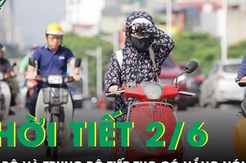 Thời tiết 2/6: Bắc Bộ và Trung Bộ tiếp tục có nắng nóng, có nơi nắng gay gắt