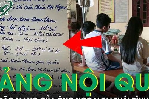 Trông 4 cháu 'khối nghỉ hè', ông ngoại viết bảng nội quy khiến cộng đồng mạng khen tấm tắc