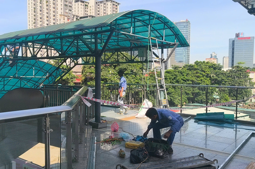 Hanoi Metro khắc phục những hạng mục hư hỏng tại ga Cát Linh - Hà Đông