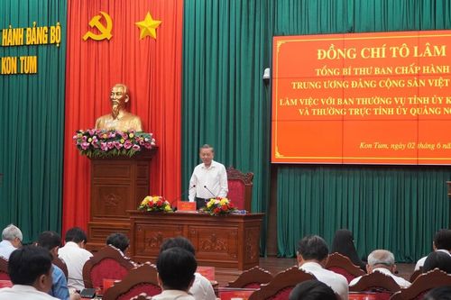 Tổng Bí thư Tô Lâm làm việc với tỉnh Kon Tum và Quảng Ngãi