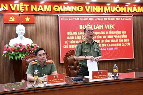 Công an Đà Nẵng và Công an Quảng Nam làm việc, bàn công tác sáp nhập