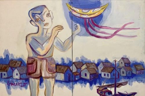 Triển lãm 'Xẩm Chợ' – hồn quê Kinh Bắc qua tranh của họa sĩ Đỗ Bảng