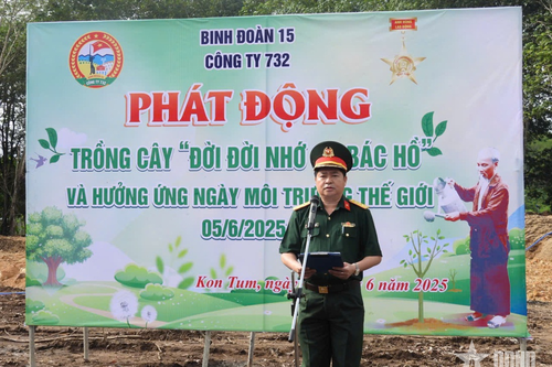 Công ty 732 (Binh đoàn 15) phát động 'Trồng cây đời đời nhớ ơn Bác Hồ'