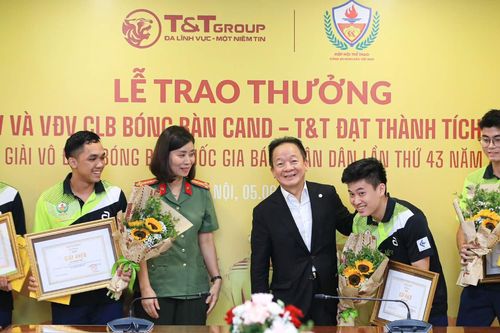 Bầu Hiển thưởng tiền tỷ cho các tay vợt bóng bàn CAND T&T