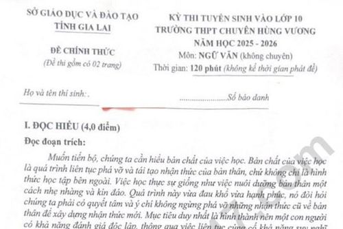 Đề thi và đáp án vào lớp 10 năm 2025 môn Văn tại Gia Lai