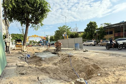 Từ ngày 7 đến 9-6, tạm dừng thi công đường Lê Thánh Tôn, TP. Nha Trang