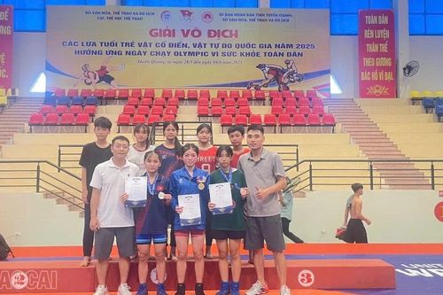 Lào Cai giành 2 Huy chương Vàng tại Giải Vô địch các lứa tuổi trẻ vật cổ điển, vật tự do quốc gia năm 2025