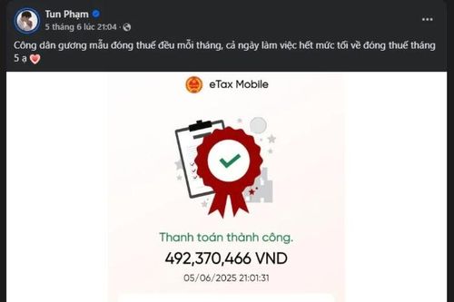 Tiktoker Tun Phạm nộp thuế gần nửa tỷ đồng gây xôn xao