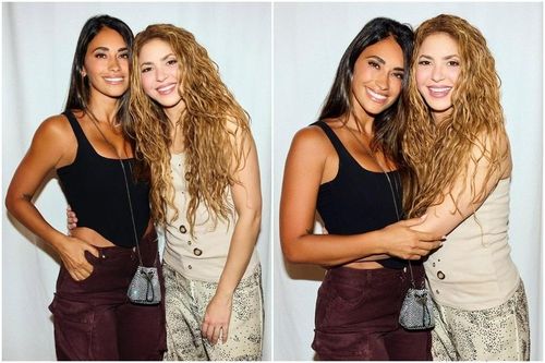 Vợ Messi thân thiết Shakira
