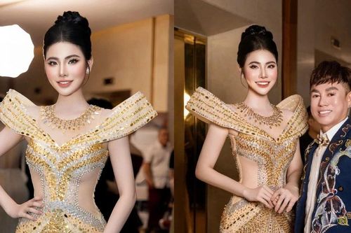 Á hậu Lê Kim Khỏe mặc gợi cảm khoe vẻ đẹp lộng lẫy