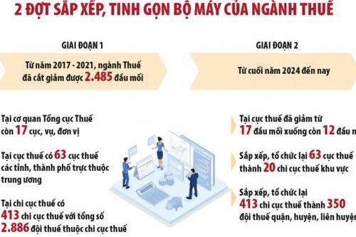 Giảm đầu mối, tăng hiệu quả hoạt động sau sắp xếp tinh gọn bộ máy ngành Thuế