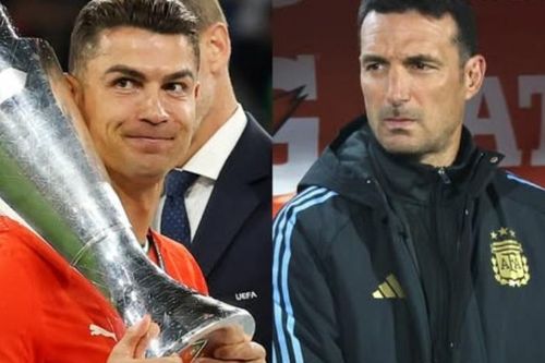 HLV tuyển Argentina chúc mừng Ronaldo