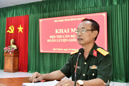 Bộ CHQS tỉnh Bình Phước khai mạc Hội thi cán bộ đại đội huấn luyện giỏi