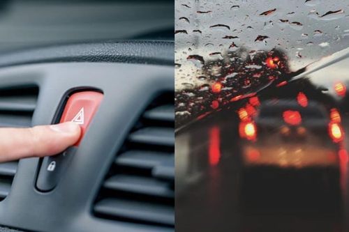 Bật đèn cảnh báo nguy hiểm khi trời mưa: Đa số tài xế Việt đang dùng sai cách?