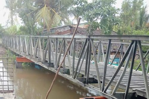 Chủ phương tiện khắc phục xong cầu bị sập do tài xế gây ra