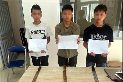 Bắt giữ 3 thiếu niên cầm hung khí đi cướp tài sản ở Hà Nội