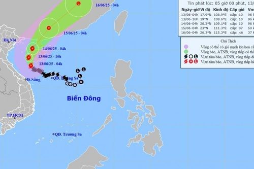 Dự báo bão số 1: Chiều tối 13-14/6, mực nước biển cao, gây ngập úng vùng trũng thấp tại Hải Phòng đến Nghệ An